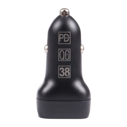 QC USB + USB-C / Type-C Dual Ports Fast Charging Car Charger with Luminous Aperture