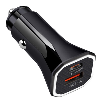 YSY-316PD20W QC3.0 USB + PD 20W USB-C / Type-C Polygon Dual Ports Fast Charging Car Charger, Car Charger