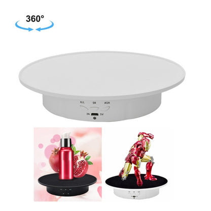 20cm USB Electric Rotating Turntable Display Stand Video Shooting Props Turntable for Photography, Load: 8kg, 20cm (White Base Black Velvet), 20cm(Black Velvet), 20cm (White Base White Velvet)