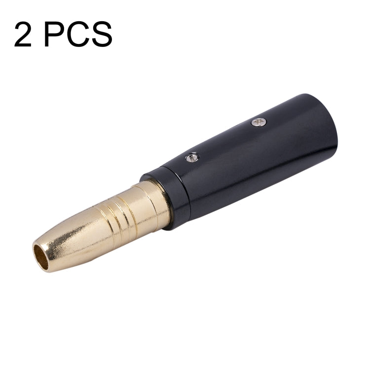 2 PCS LZ1164G Gilded 6.35mm Female to XRL Male Audio Adapter Microphone Stereo Speaker Connector, LZ1164G
