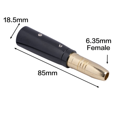 2 PCS LZ1164G Gilded 6.35mm Female to XRL Male Audio Adapter Microphone Stereo Speaker Connector, LZ1164G
