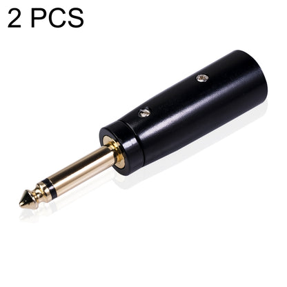 2 PCS LZ1168G Gilded 6.35mm Mono Male to XRL Male Audio Adapter Microphone Stereo Speaker Connector, LZ1168G