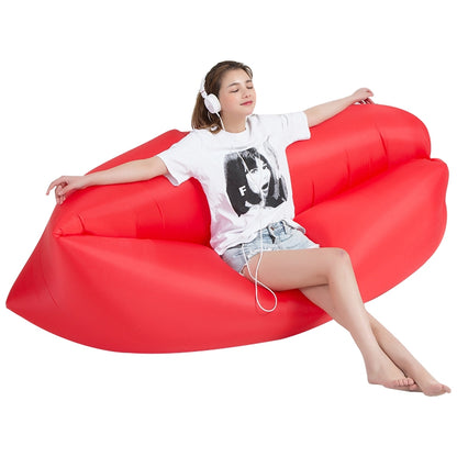 Outdoor Portable Lazy Water Inflatable Sofa Beach Grass Air Bed, Size: 200 x 70cm, 200 x 70cm Grass Green, 200 x 70cm Red, 200 x 70cm Yellow, 200 x 70cm Purple, 200 x 70cm Orange, 200 x 70cm Sky Blue, 200 x 70cm Black, 200 x 70cm Green, 200 x 70cm Pink...