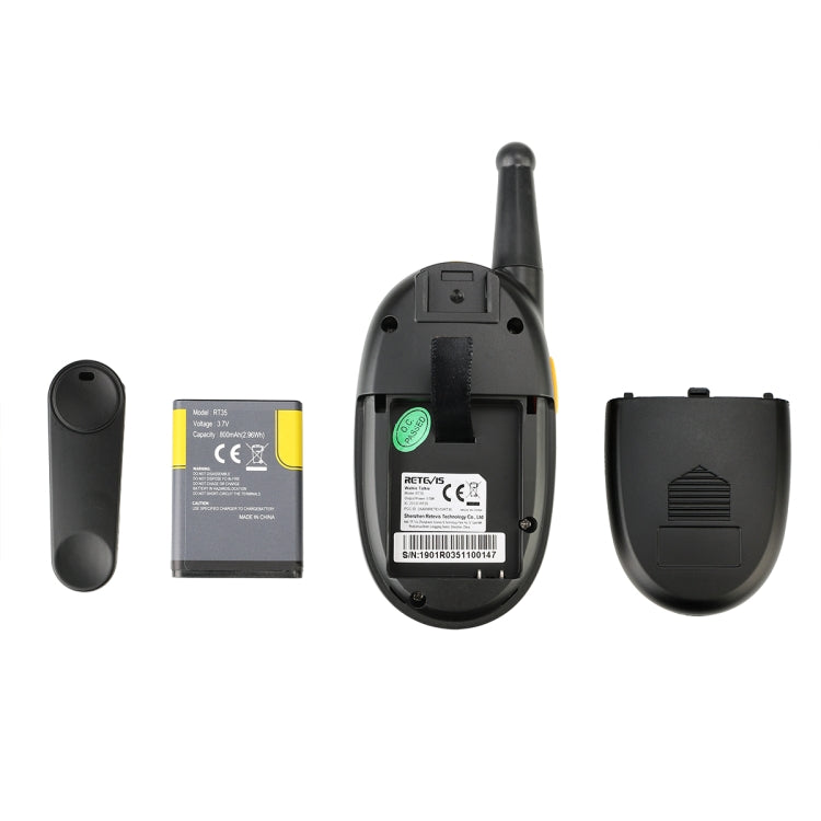 1 Pair RETEVIS RT35 0.5W US Frequency 462.550-467.7125MHz 22CH Handheld Children Walkie Talkie, RT35 US Frequency(Black), RT35 US Frequency(Blue)