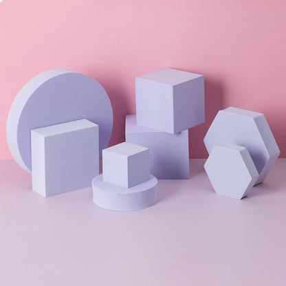 8 in 1 Different Sizes Geometric Cube Solid Color Photography Photo Background Table Shooting Foam Props