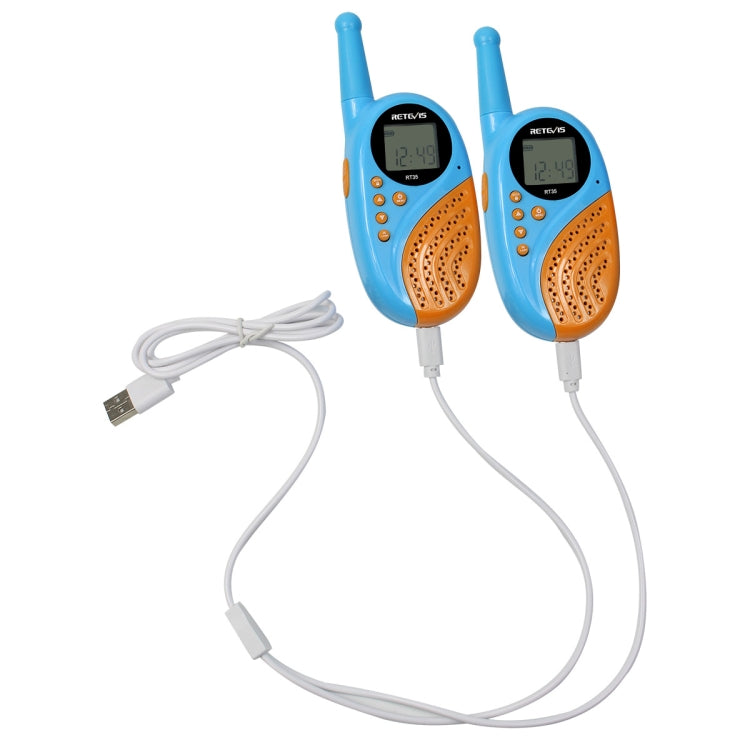 1 Pair RETEVIS RT-35 0.5W US Frequency 462.550-467.7125MHz 22CHS Children Handheld Walkie Talkie, RT-35,US Frequency(Blue), RT-35,US Frequency(Black)