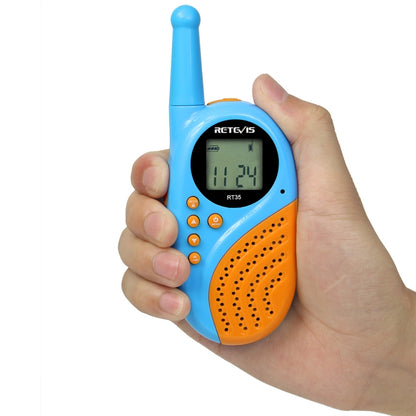 1 Pair RETEVIS RT-35 0.5W US Frequency 462.550-467.7125MHz 22CHS Children Handheld Walkie Talkie, RT-35,US Frequency(Blue), RT-35,US Frequency(Black)