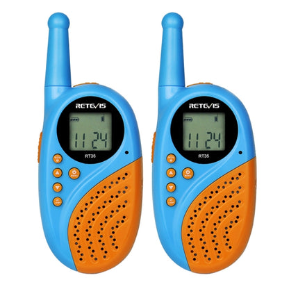 1 Pair RETEVIS RT-35 0.5W EU Frequency 446MHz 8CHS Children Handheld Walkie Talkie, RT-35,EU Frequency(Black), RT-35,EU Frequency(Blue)
