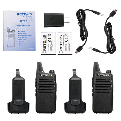 1 Pair RETEVIS RT622 US Frequency 400-480MHz 16CHS Handheld Two Way Radio Handheld Walkie Talkie, US Plug, RT622, US Plug