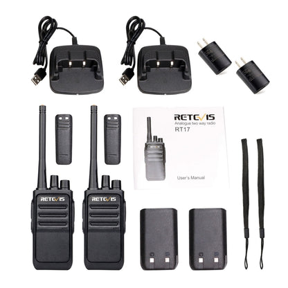 1 Pair RETEVIS RT17 2W 16CHS FRS Two Way Radio Handheld Walkie Talkie, US Plug, RT17