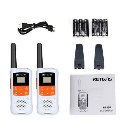 1 Pair RETEVIS RT49B 0.5W US Frequency 462.5500-467.7125MHz 22CHS FRS Two Way Radio Handheld Walkie Talkie, US Plug, RT49B, US Plug(White), RT49B, US Plug(Red)
