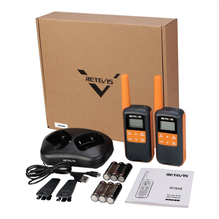 1 Pair RETEVIS RT649 PMR446 16CHS License-free Two Way Radio Handheld Walkie Talkie, EU Plug, RT649