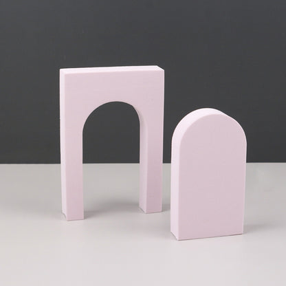 Geometric Cube Solid Color Photography Photo Background Table Shooting Foam Props, 10 x 6cm Cylinder, Cuboid Doo, 7.6 x 6cm Cylinder, Cuboid Door Combo Kits
