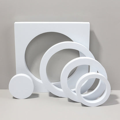 Geometric Cube Solid Color Photography Photo Background Table Shooting Foam Props, 7.6 x 6cm Cylinder, Round Combo Kits, 18 x 2cm Hexagon, Cuboid Door Combo Kits