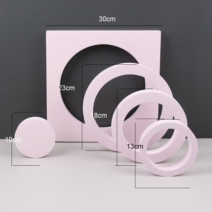 Geometric Cube Solid Color Photography Photo Background Table Shooting Foam Props, Round Combo Kits, 18 x 2cm Hexagon, 2 x Triangles Combo Kits, Cuboid Door Combo Kits