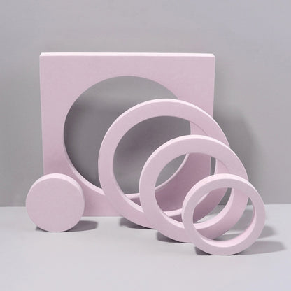 Geometric Cube Solid Color Photography Photo Background Table Shooting Foam Props, 7.6 x 6cm Cylinder, Round Combo Kits, 18 x 2cm Hexagon, Cuboid Door Combo Kits
