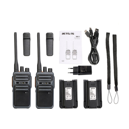 1 Pair RETEVIS RB617 PMR446 16CHS License-free Two Way Radio Handheld Walkie Talkie, EU Plug, RB617