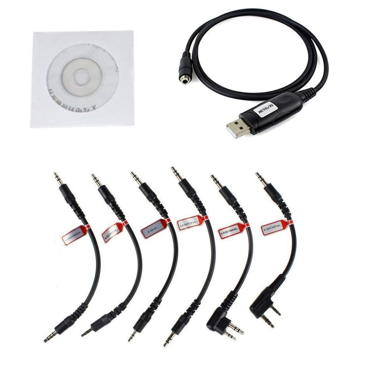 RETEVIS C9002 6 In 1 USB Program Programming Cable Adapter Write Frequency Line Set, C9002