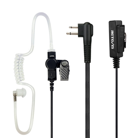 RETEVIS M 2 Pin Long Clip Air Guide Covert Acoustic Tube Earpiece Speaker Microphone, M Long Clip