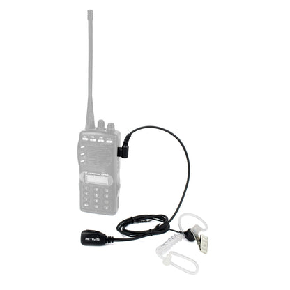 RETEVIS C9025 M 2 Pin PTT Air guide Noise Reduction Covert Acoustic Tube Earphone Microphone, C9025