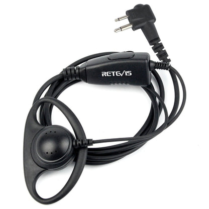 RETEVIS R-122 2 Pin D Shape Soft Ear Hook Earphone Microphone for Motorola GP68/GP88/GP300/2000/CT150/P040, R-122