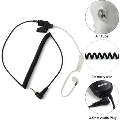 RETEVIS C9049A 3.5mm Audio Plug Only Surveillance Air Tube Earphone, C9049A