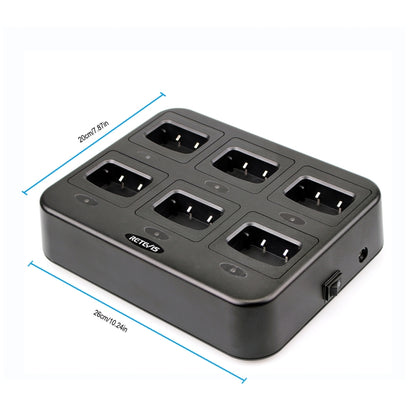 RETEVIS RTC777 Six-Way Walkie Talkie Charger for Retevis H777,, RTC777 US Plug, RTC777 EU Plug, RTC777 UK Plug, RTC777 AU Plug