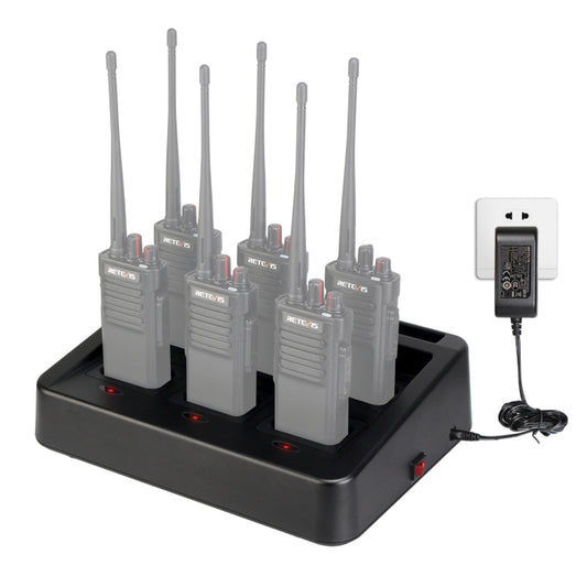 RETEVIS RTC29 Multi-function Interchangeable Slots Six-Way Walkie Talkie Charger for Retevis RT29, RTC29