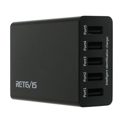 RETEVIS RTC501 40W / 8A 5 Ports USB Multi-function Charger Desktop Charging Station for H-777/RT27/RT7/RT22/H-777S, RTC501