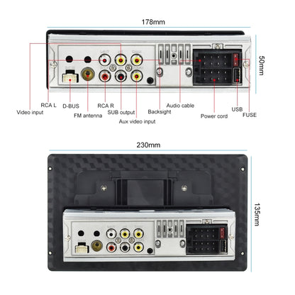 Q3366 Car 9-inch Touch HD Detachable Screen MP5 Support CarPlay / FM with Remote Controler, Q3366
