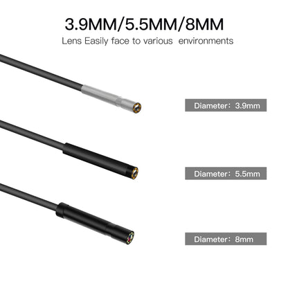 P60A 5.5mm 1080P 2.4 inch IPS Screen IP68 Waterproof HD Digital Endoscope, 5.5mm 2m Hard Cable, 5.5mm 5m Hard Cable, 5.5mm 10m Hard Cable