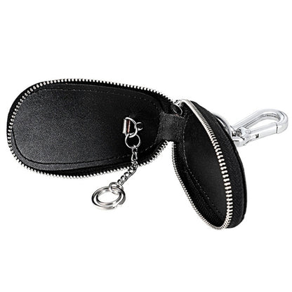 Crocodile Texture First Layer Cowhide Hanging Waist Car Key Bag, Car Key Bag