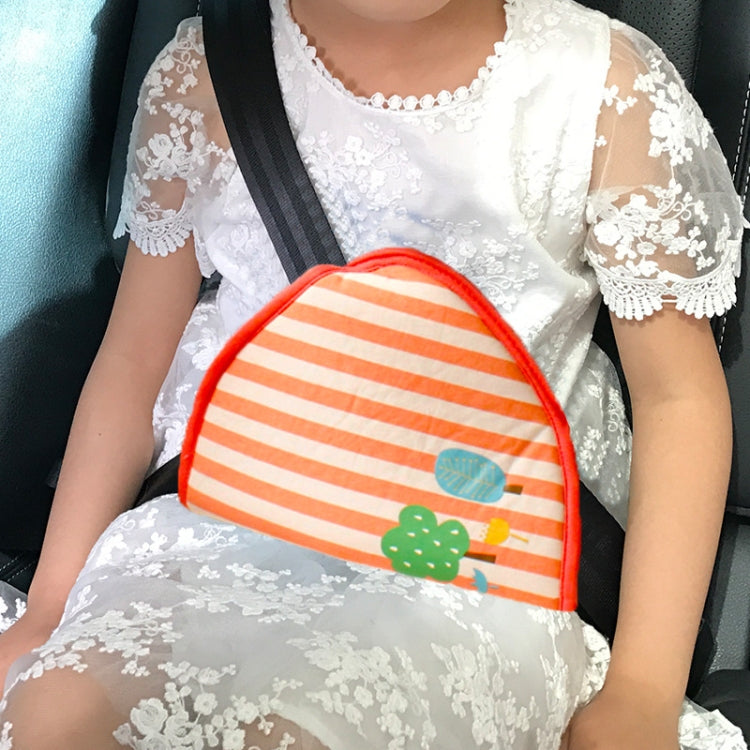 Car Child Seat Belt Adjusting and Fixing Device Buttons Seat Belt Anti-strangulation Shoulder Cover, Cotton Fabric Pink Stripes, Cotton Fabric Green Stripes, Mesh Fabric Rabbit, Mesh Fabric Fox, Mesh Fabric Lion, Mesh Fabric Polar Bear