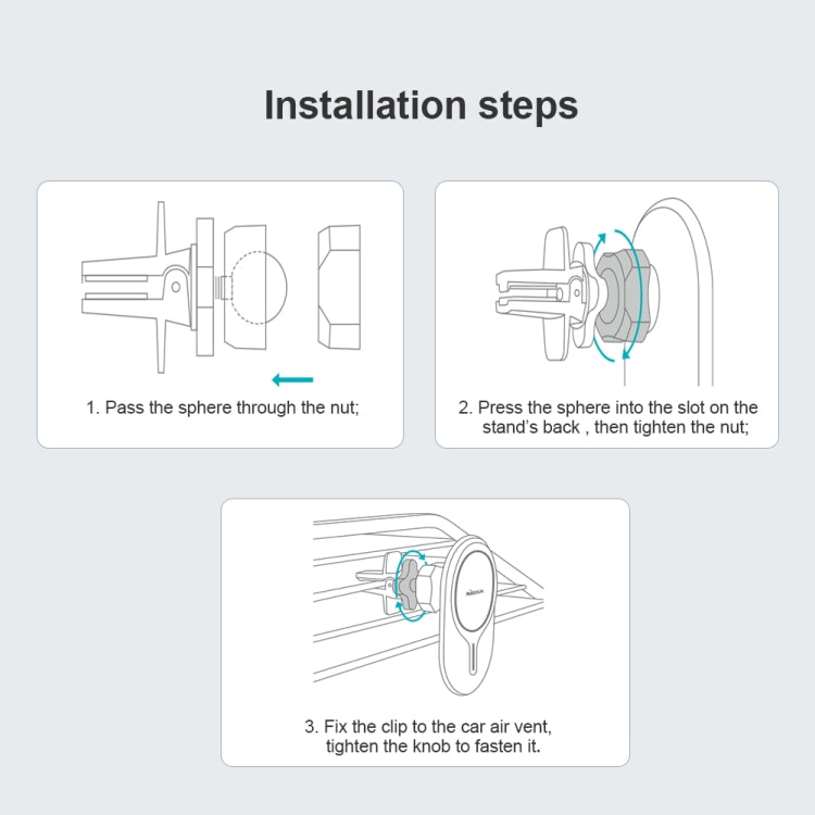 NILLKIN NKL01 MagRoad Lite Clip Type Car Magnetic Holder for iPhone 12 Series, Clip  Type