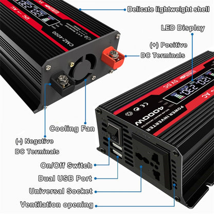 Zhizun 12V to 220V 4000W Car Power Inverter, 12V to 220V