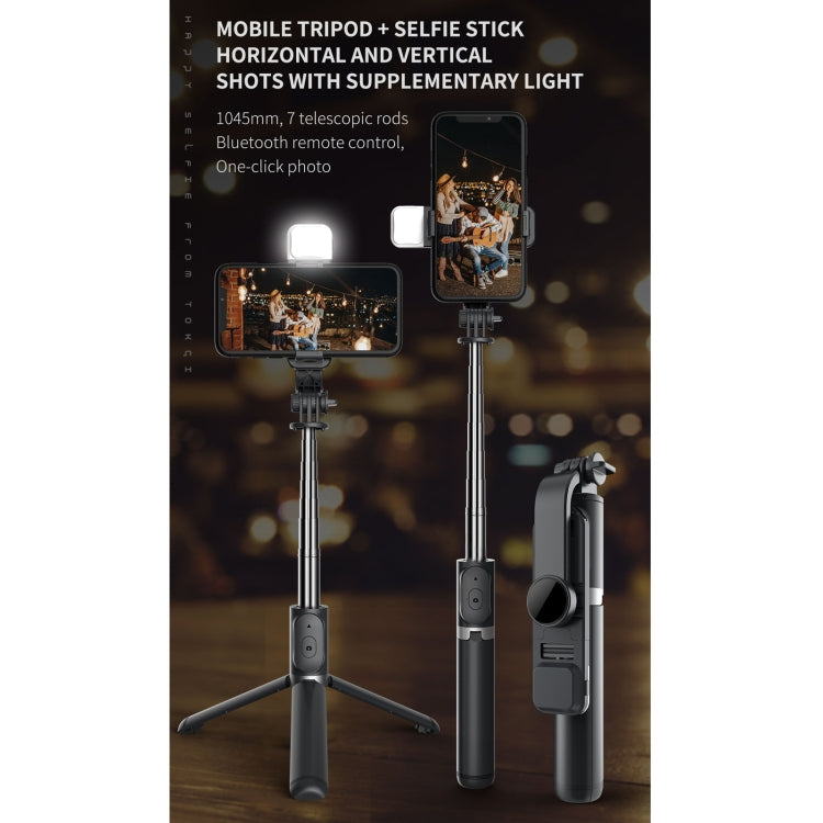 Q02S Fill Light Bluetooth Selfie Stick Tripod Mobile Phone Holder, Q02S(White), Q02S(Black)