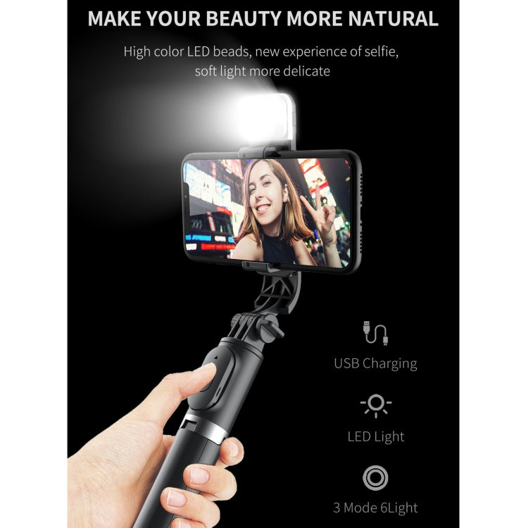 Q02S Fill Light Bluetooth Selfie Stick Tripod Mobile Phone Holder, Q02S(White), Q02S(Black)