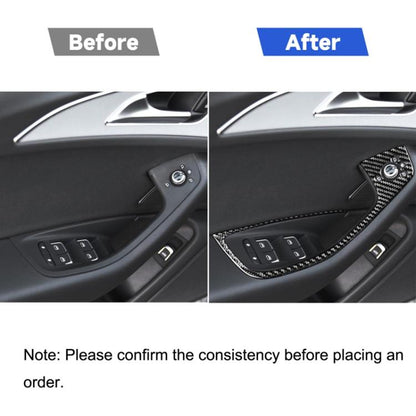 Car Carbon Fiber Glass Lifter Short Style Decorative Sticker for Audi A6 S6 C7 A7 S7 4G8 2012-2018, Glass Lifter Short Style, Left Drive, Glass Lifter Short Style, Right Drive