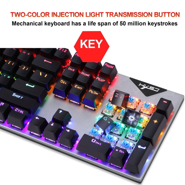 HXSJ L300 104 Keys USB Port LED Lighting Wired Mechanical Keyboard