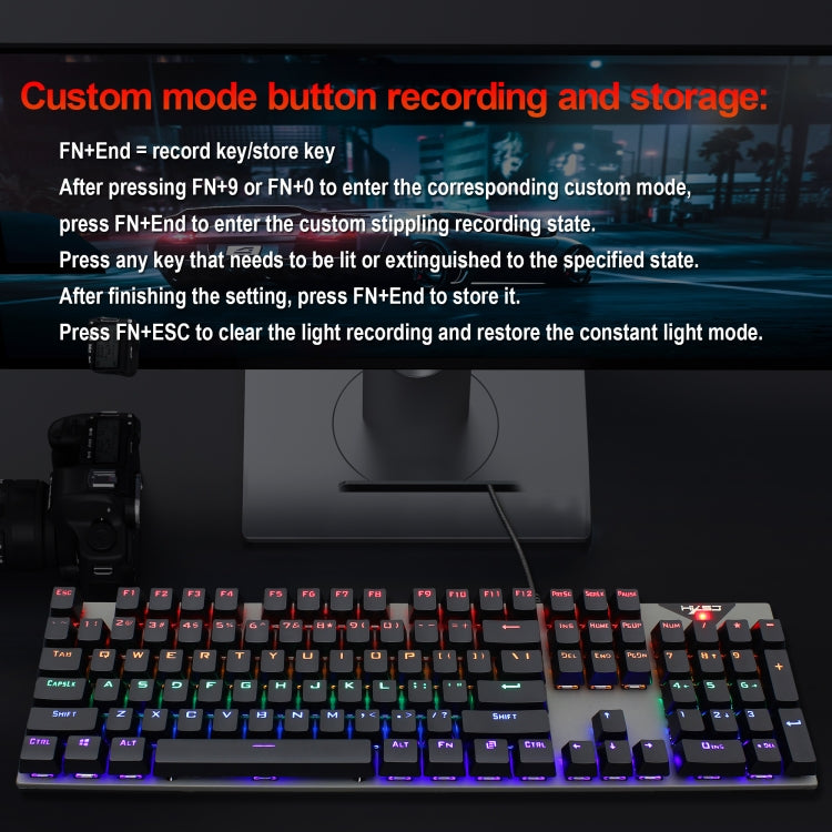HXSJ L300 104 Keys USB Port LED Lighting Wired Mechanical Keyboard