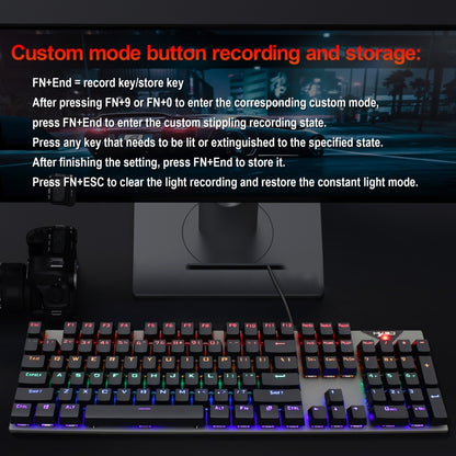 HXSJ L300 104 Keys USB Port LED Lighting Wired Mechanical Keyboard
