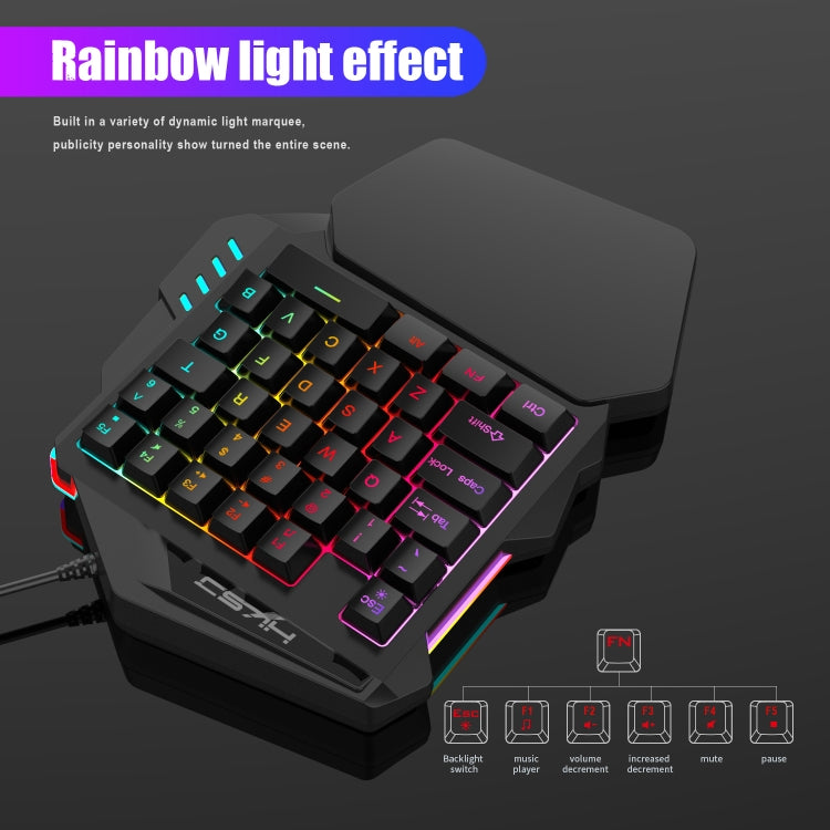 HXSJ V100+A883+P8 One-handed Keyboard + Programming Gaming Mouse + Keyboard Mouse Converter Set, V100+J900+P8