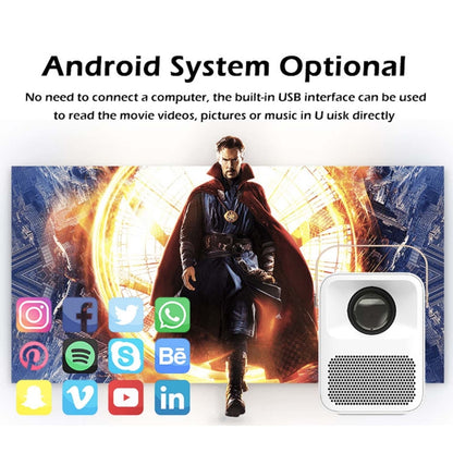 WEJOY Y1 1920x1080P 100 ANSI Lumens Portable Home Theater LED HD Digital Projector with Battery, Android 6.0, 1G+16G, Y1 US Plug