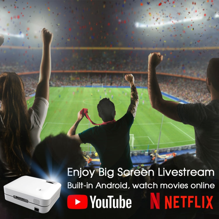 WEJOY L9 1920x1080P 400 ANSI Lumens Portable Home Theater LED HD Digital Projector, Android 6.0, 1G+8G, L9 US Plug