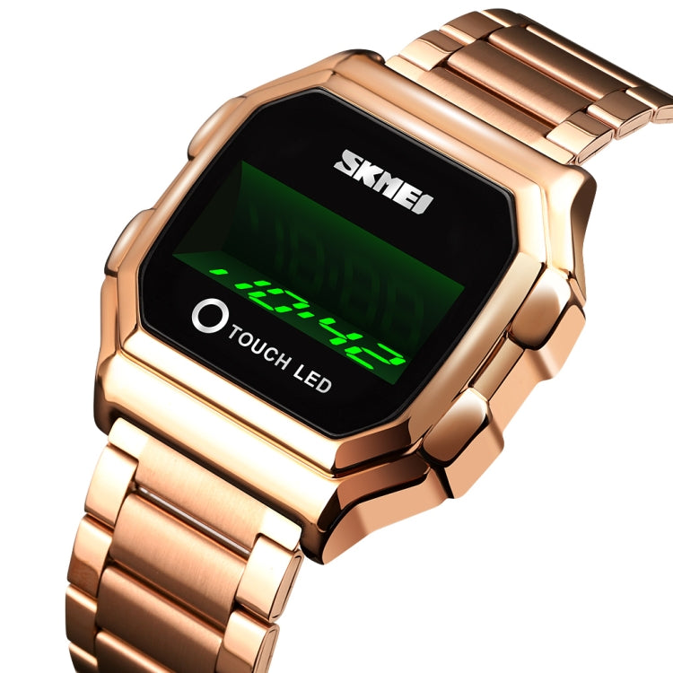 SKMEI 1650 Steel Strap Version LED Digital Display Electronic Watch with Touch Luminous Button, Steel Strap Version