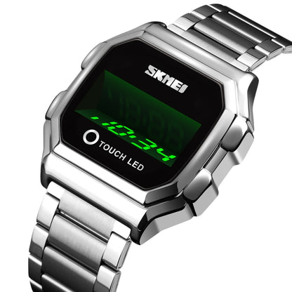 SKMEI 1650 Steel Strap Version LED Digital Display Electronic Watch with Touch Luminous Button, Steel Strap Version
