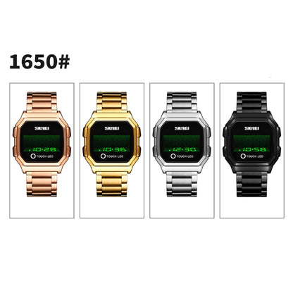SKMEI 1650 Steel Strap Version LED Digital Display Electronic Watch with Touch Luminous Button, Steel Strap Version