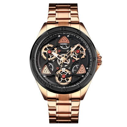 SKMEI 1678 Men Waterproof Quartz Watch with Rotatable Gear Dial