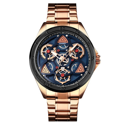 SKMEI 1678 Men Waterproof Quartz Watch with Rotatable Gear Dial
