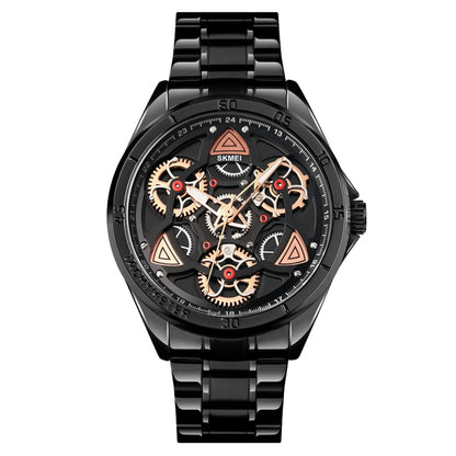 SKMEI 1678 Men Waterproof Quartz Watch with Rotatable Gear Dial